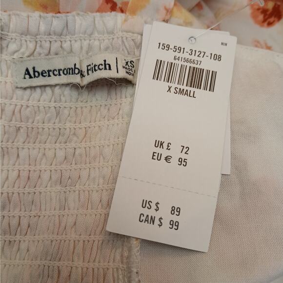 Abercrombie & Fitch SZ XS Floral Tie Strap Slit Midi Sundress NWT - Picture 6 of 7